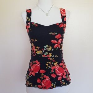 XS Floral Peplum Tank Top from Charlotte Russe
